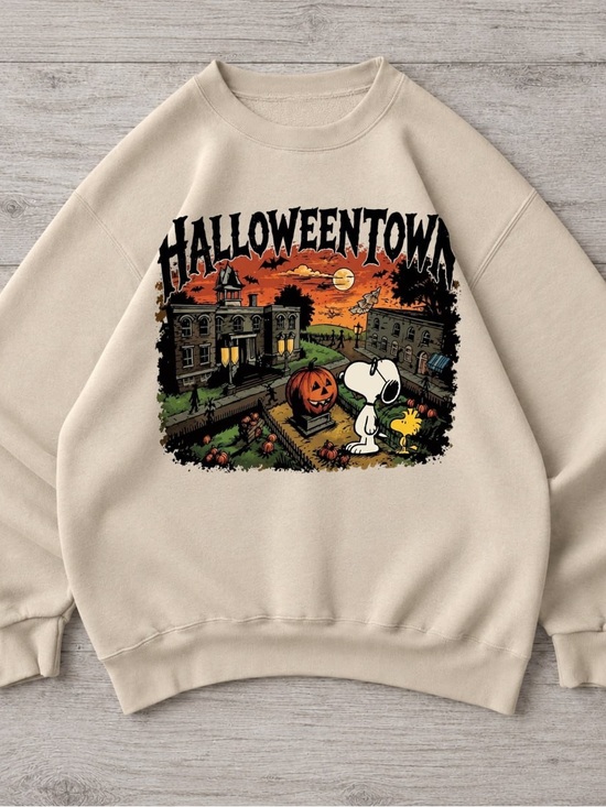 Gildan Tops - Gildan Cream Snoop with Halloweentown Graphic Sweatshirt For Unisex